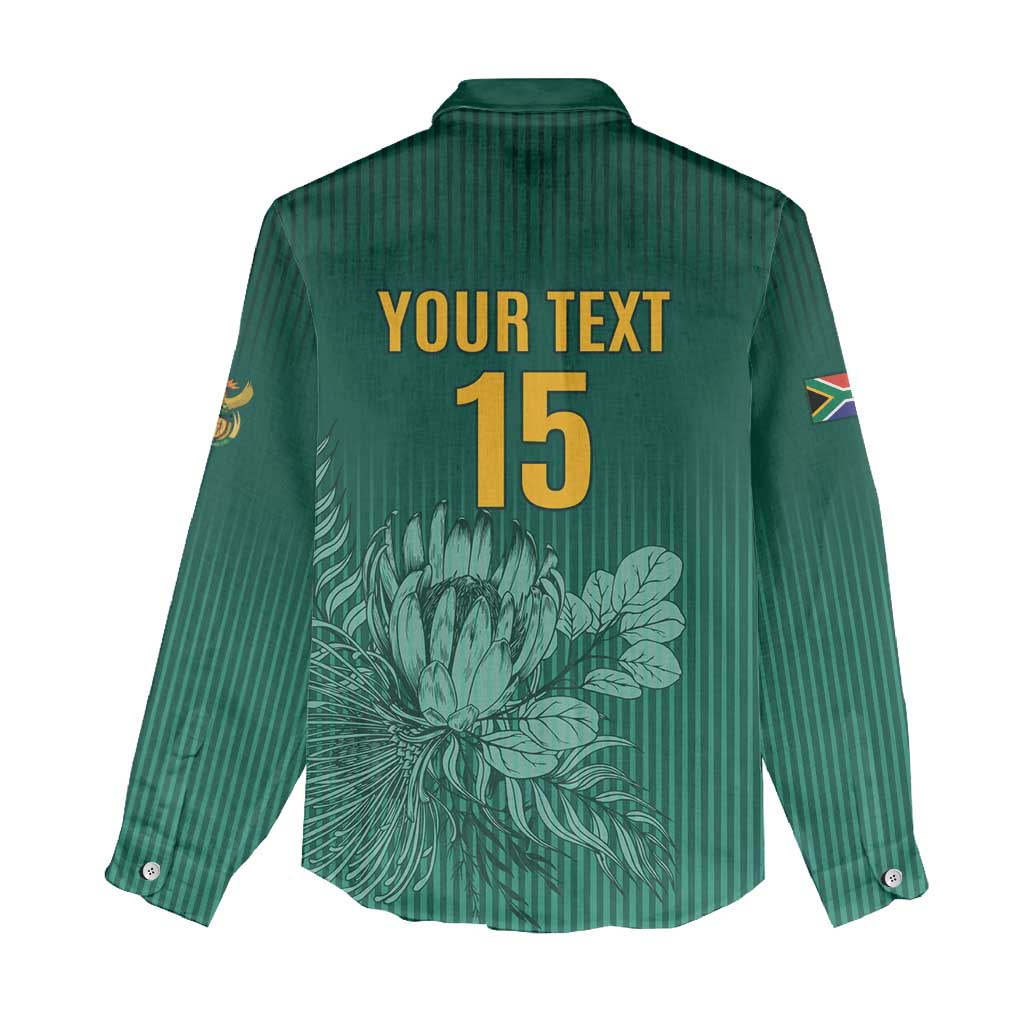Custom South Africa Cricket Women Casual Shirt Come On Proteas