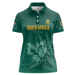 Custom South Africa Cricket Women Polo Shirt Come On Proteas