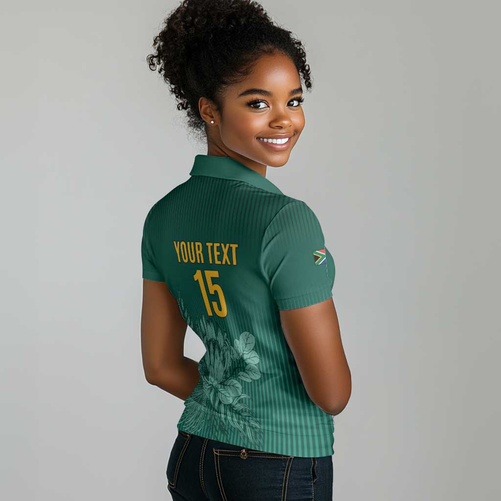 Custom South Africa Cricket Women Polo Shirt Come On Proteas