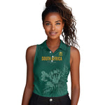 Custom South Africa Cricket Women Sleeveless Polo Shirt Come On Proteas