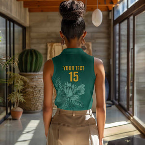 Custom South Africa Cricket Women Sleeveless Polo Shirt Come On Proteas