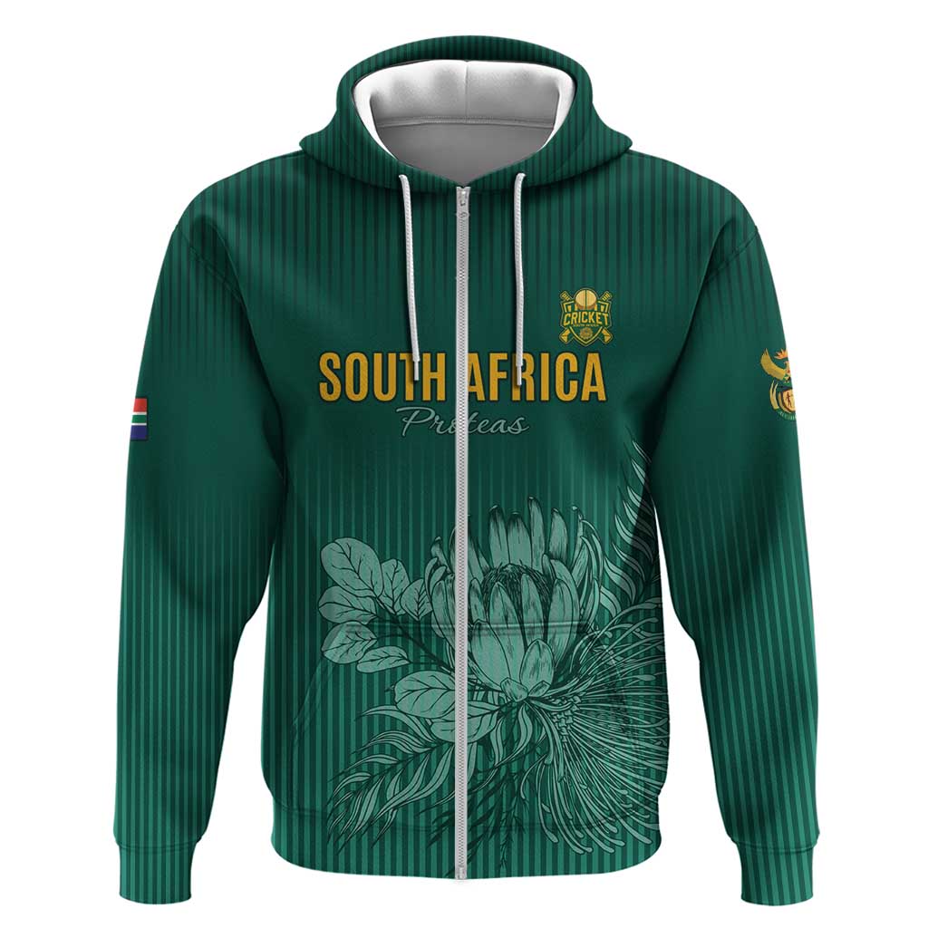 Custom South Africa Cricket Zip Hoodie Come On Proteas