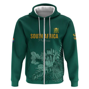 Custom South Africa Cricket Zip Hoodie Come On Proteas