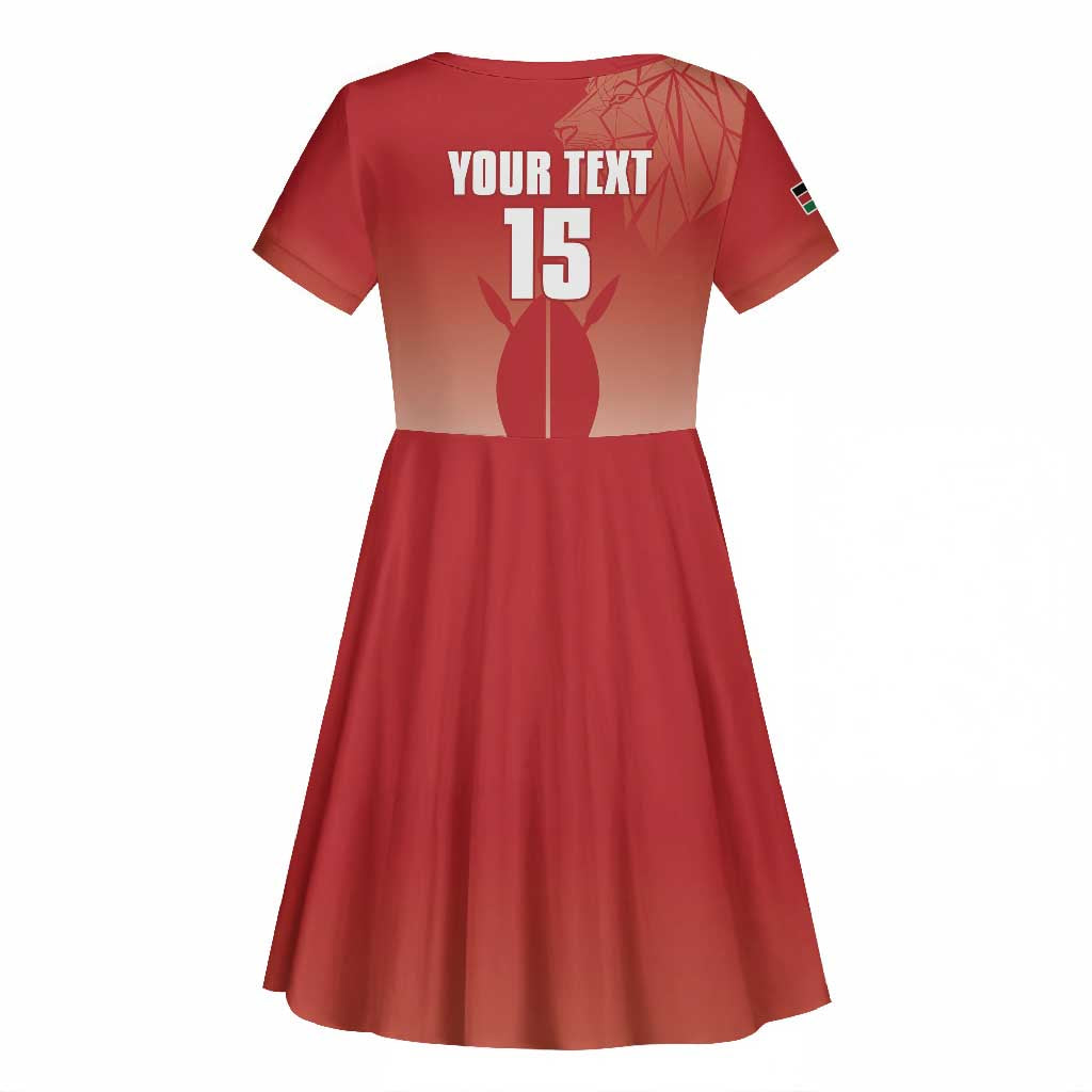 Kenya Football Custom Kid Short Sleeve Dress Go Harambee Stars Go