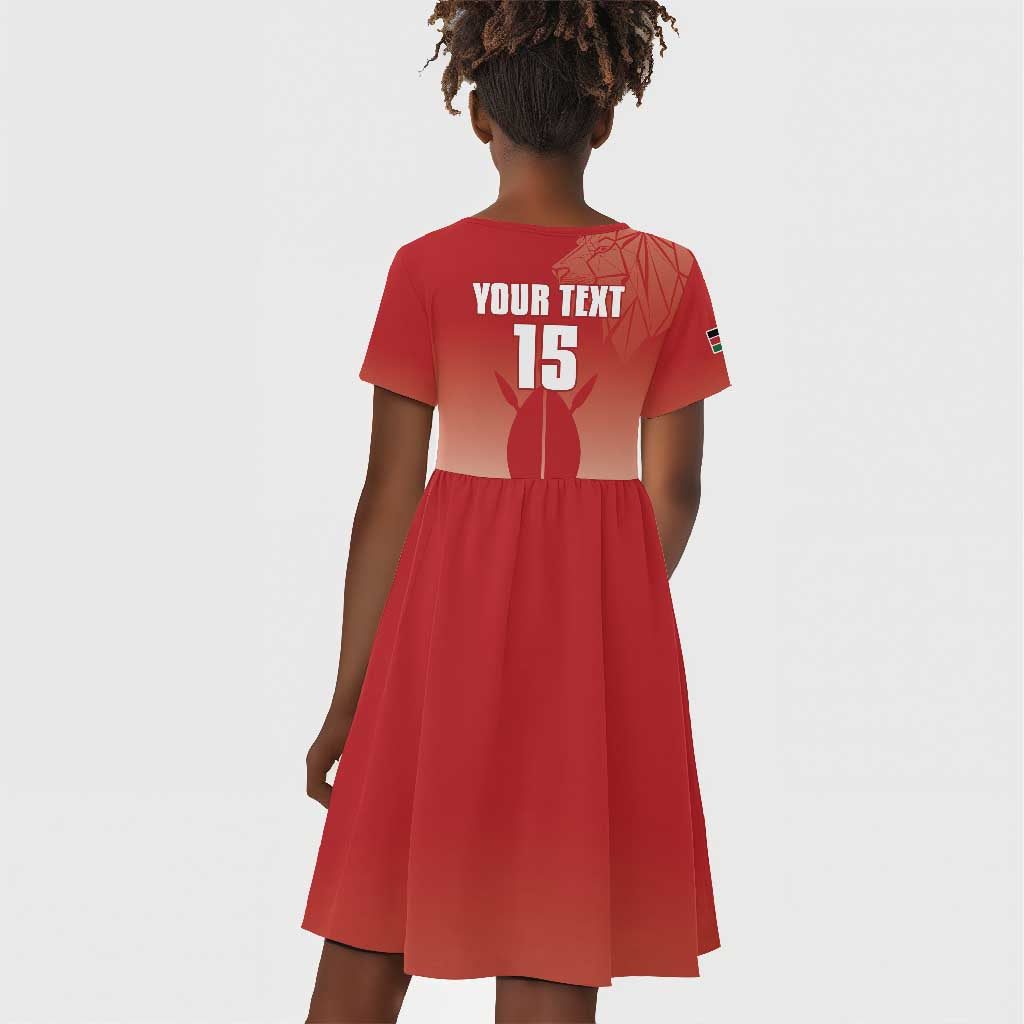 Kenya Football Custom Kid Short Sleeve Dress Go Harambee Stars Go