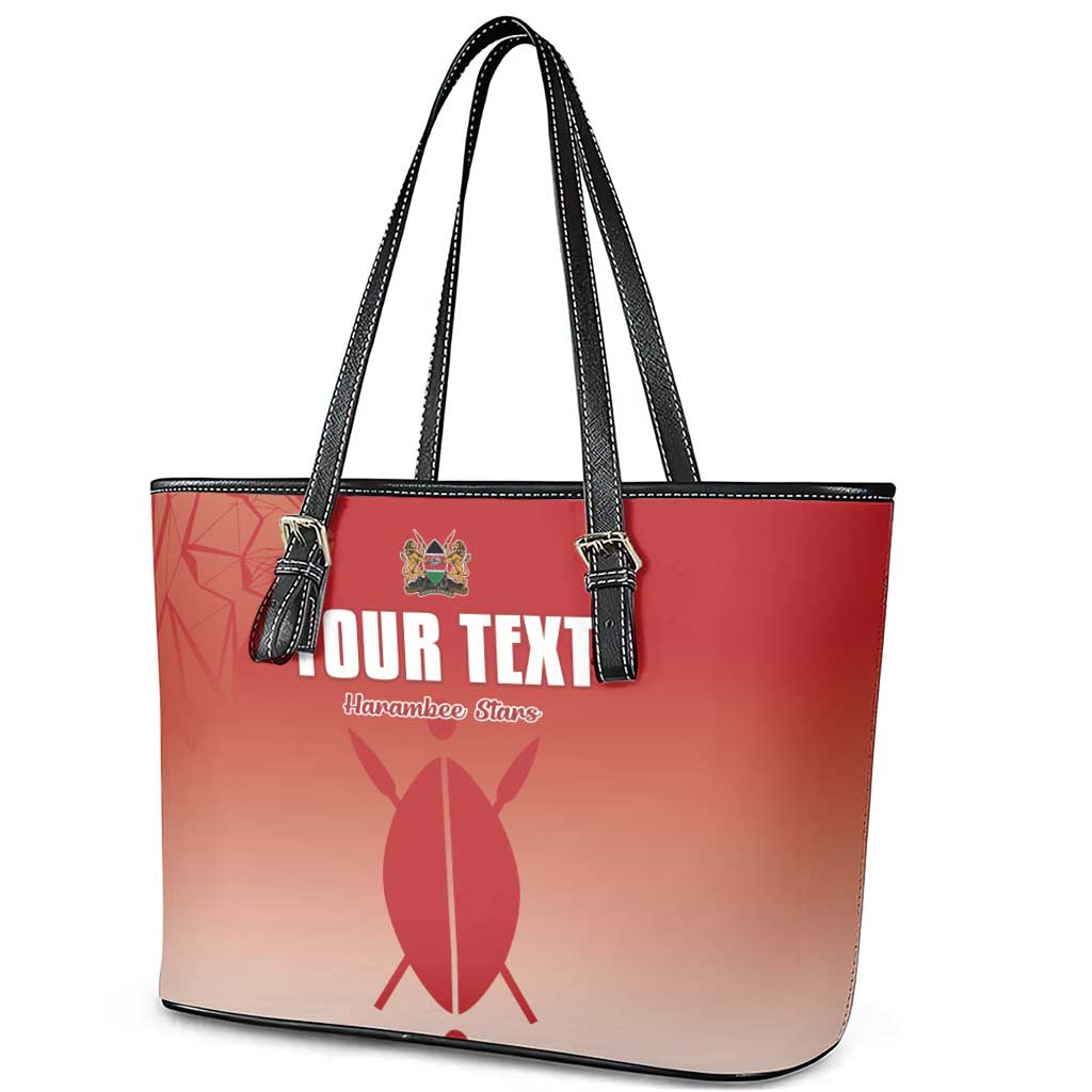 Kenya Football Custom Leather Tote Bag Go Harambee Stars Go