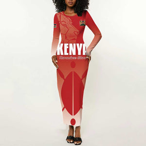 Kenya Football Custom Long Sleeve Bodycon Dress Go Harambee Stars Go LT15