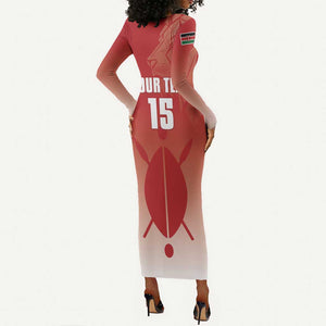 Kenya Football Custom Long Sleeve Bodycon Dress Go Harambee Stars Go LT15