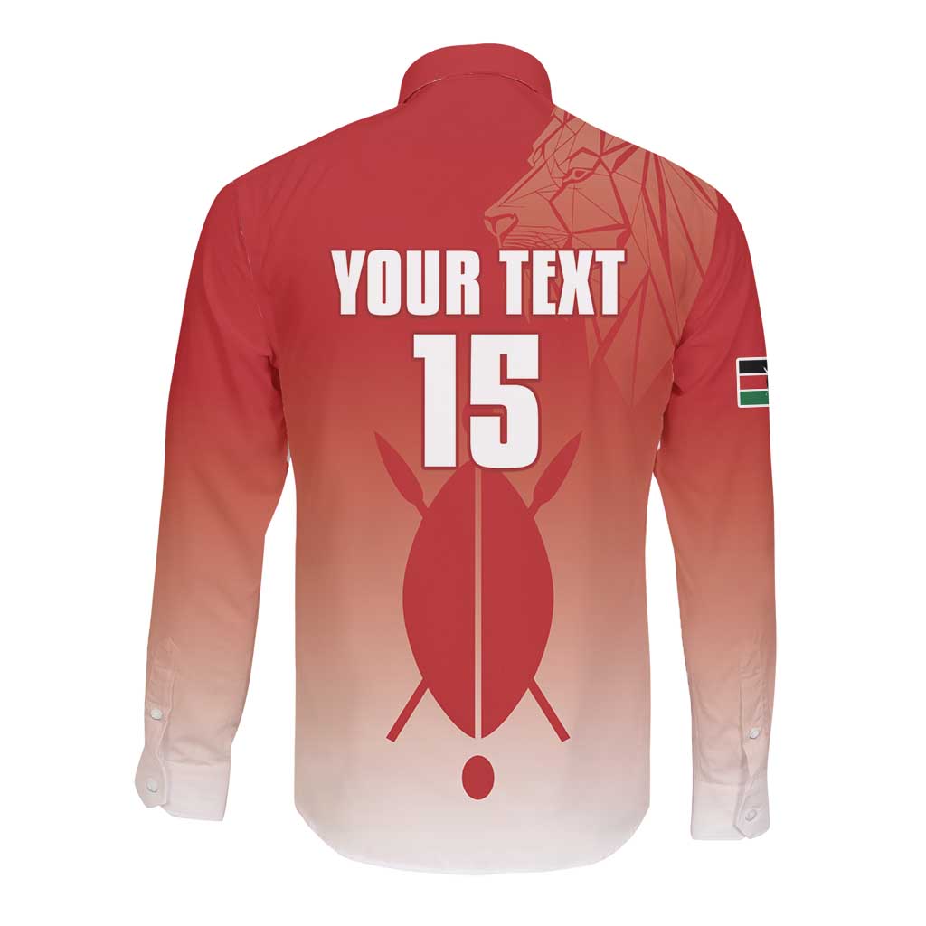 Kenya Football Custom Long Sleeve Button Shirt Go Harambee Stars Go