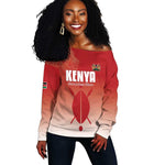 Kenya Football Custom Off Shoulder Sweater Go Harambee Stars Go