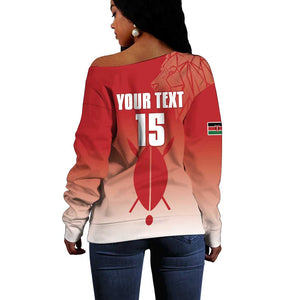 Kenya Football Custom Off Shoulder Sweater Go Harambee Stars Go