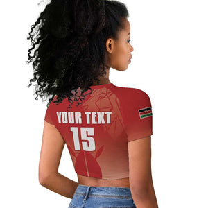 Kenya Football Custom Raglan Cropped T shirt Go Harambee Stars Go