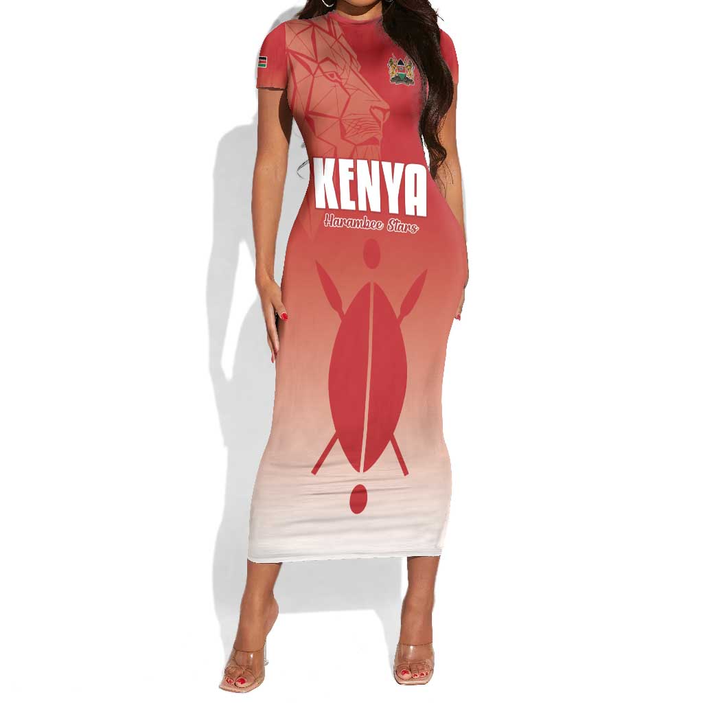 Kenya Football Custom Short Sleeve Bodycon Dress Go Harambee Stars Go LT15