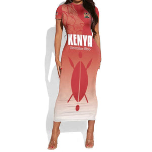 Kenya Football Custom Short Sleeve Bodycon Dress Go Harambee Stars Go LT15