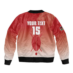 Kenya Football Custom Sleeve Zip Bomber Jacket Go Harambee Stars Go