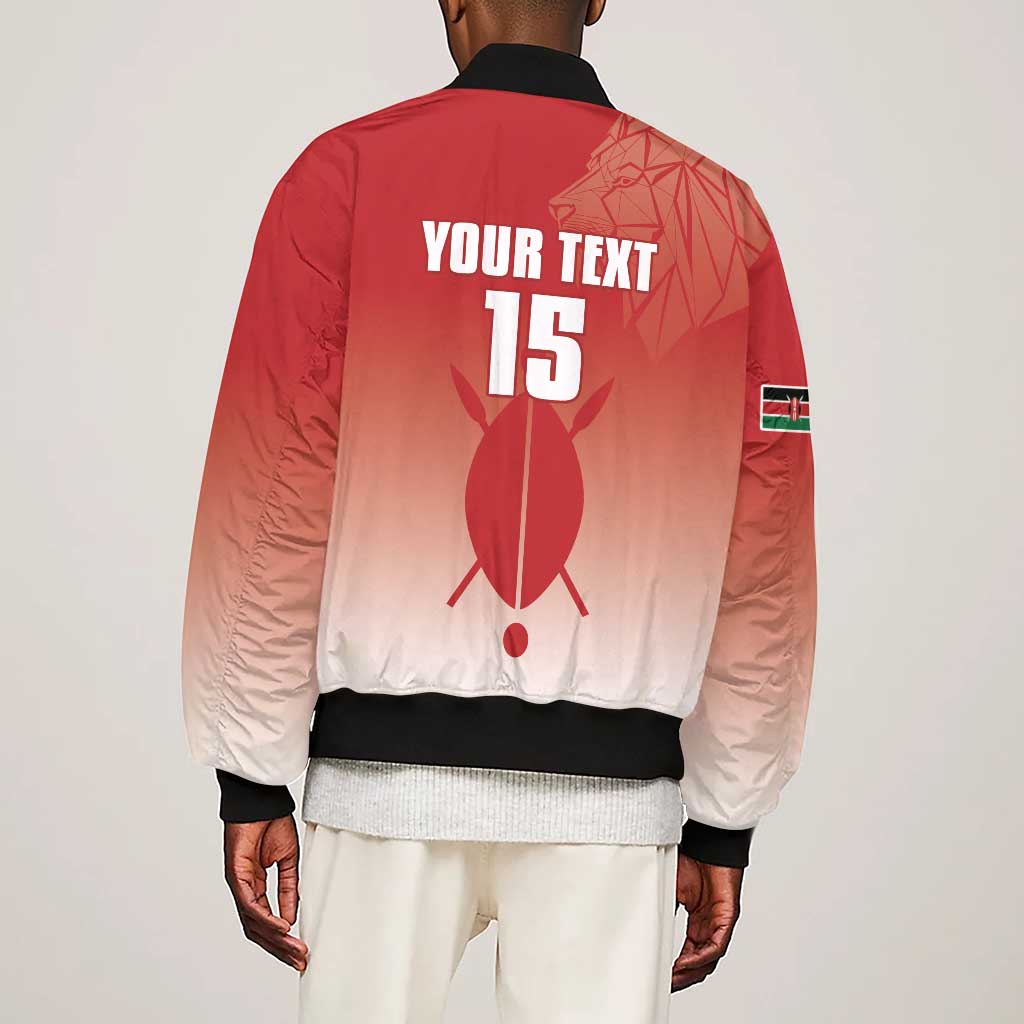 Kenya Football Custom Sleeve Zip Bomber Jacket Go Harambee Stars Go