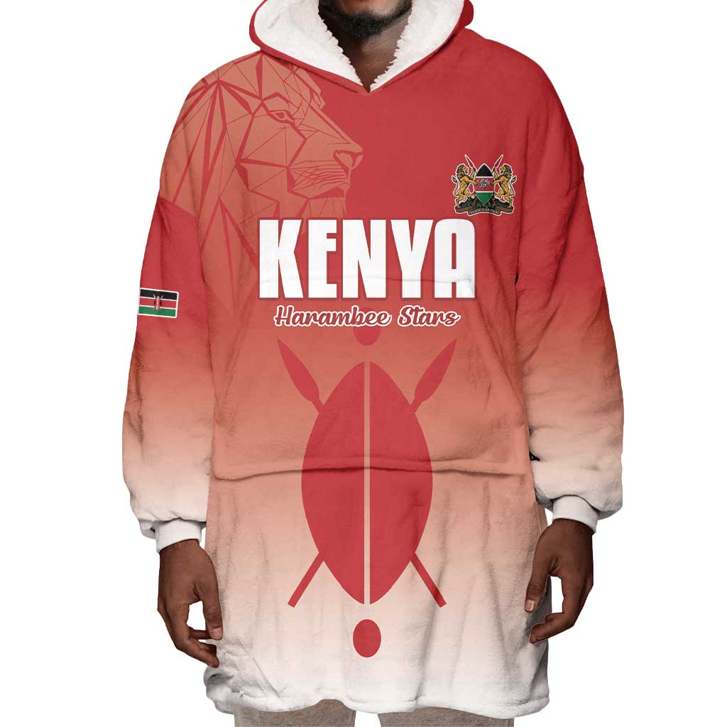 Kenya Football Custom Wearable Blanket Hoodie Go Harambee Stars Go