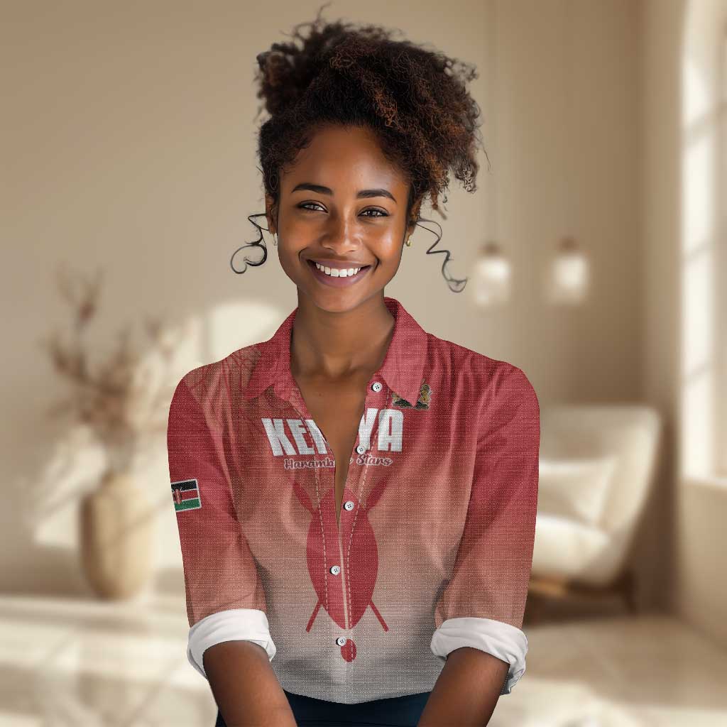 Kenya Football Custom Women Casual Shirt Go Harambee Stars Go