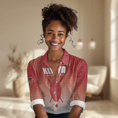 Kenya Football Custom Women Casual Shirt Go Harambee Stars Go