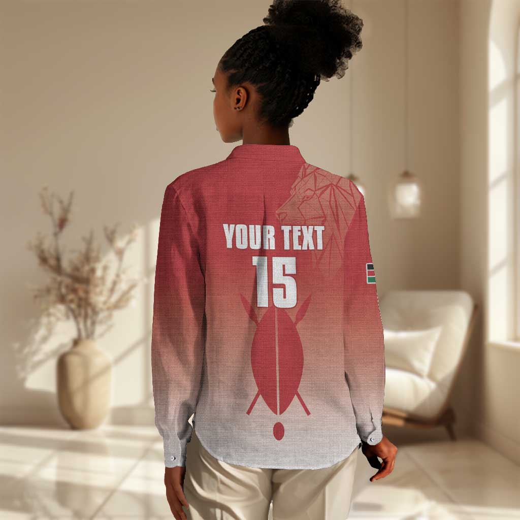 Kenya Football Custom Women Casual Shirt Go Harambee Stars Go