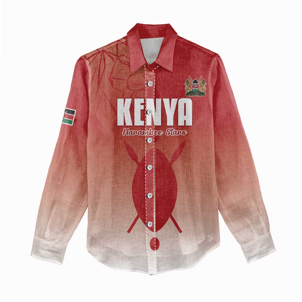 Kenya Football Custom Women Casual Shirt Go Harambee Stars Go