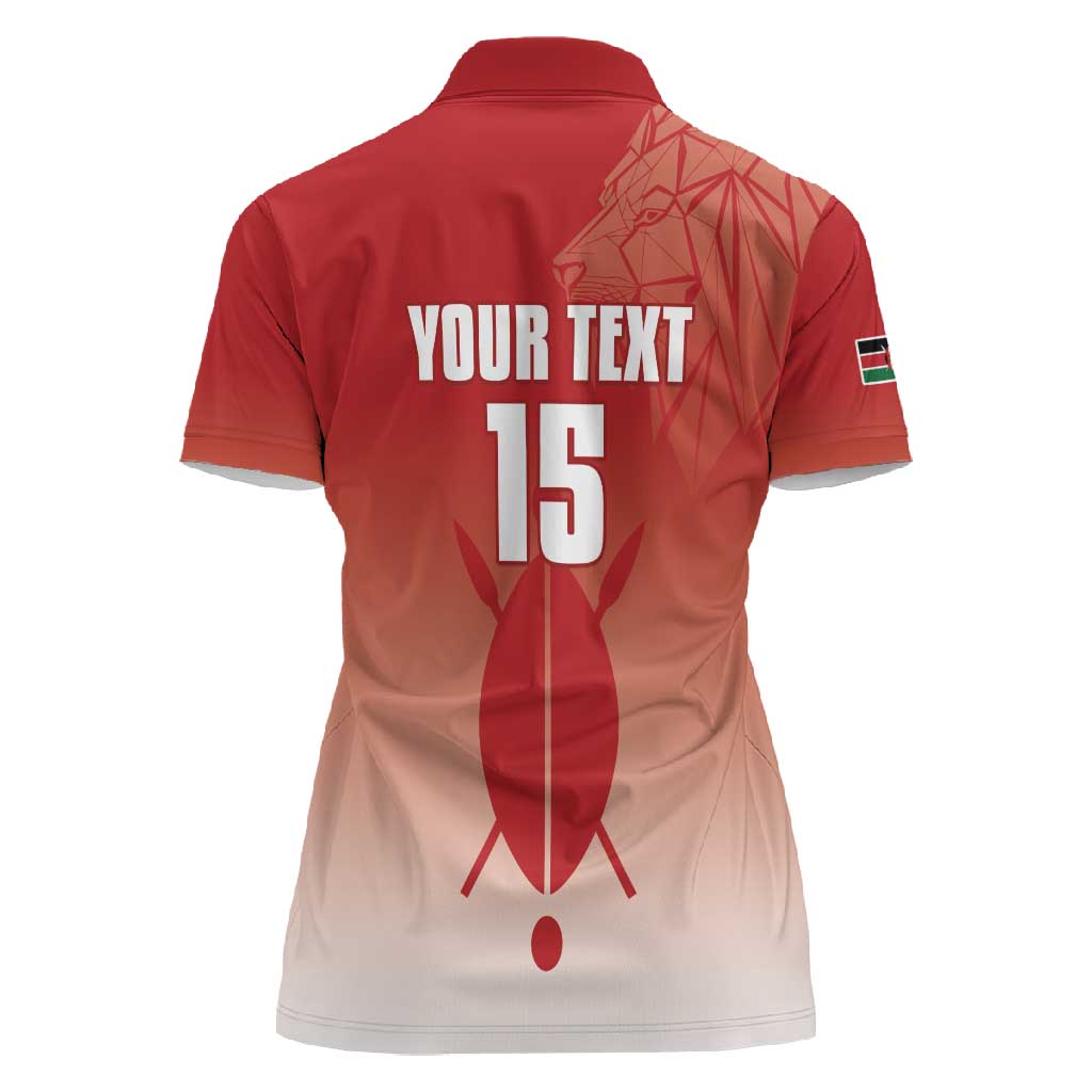 Kenya Football Custom Women Polo Shirt Go Harambee Stars Go