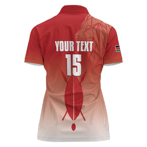 Kenya Football Custom Women Polo Shirt Go Harambee Stars Go