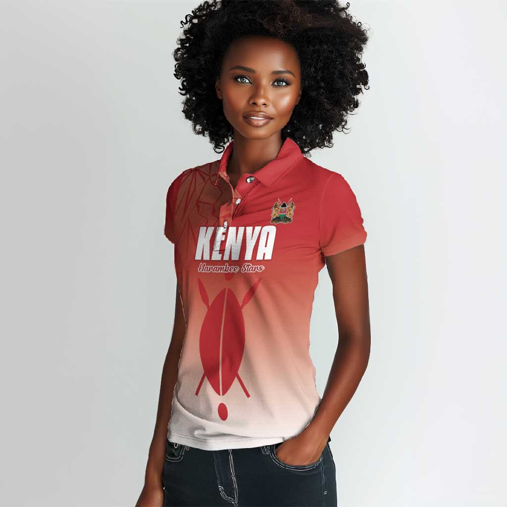 Kenya Football Custom Women Polo Shirt Go Harambee Stars Go