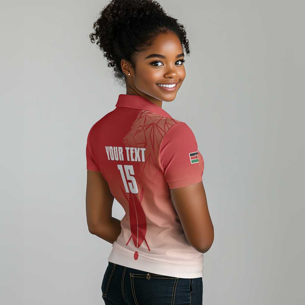 Kenya Football Custom Women Polo Shirt Go Harambee Stars Go