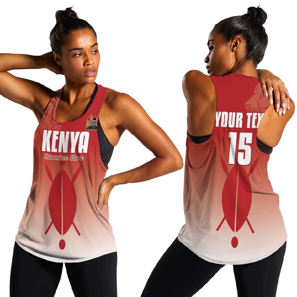 Kenya Football Custom Women Racerback Tank Go Harambee Stars Go