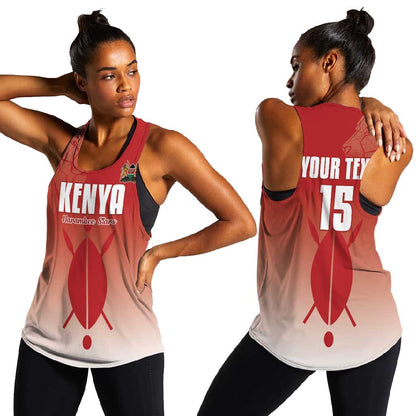 Kenya Football Custom Women Racerback Tank Go Harambee Stars Go