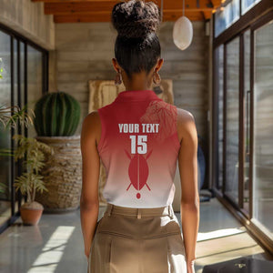 Kenya Football Custom Women Sleeveless Polo Shirt Go Harambee Stars Go