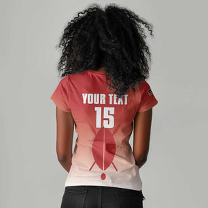 Kenya Football Custom Women V-Neck T-Shirt Go Harambee Stars Go