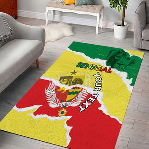 Custom Senegal Beach Soccer 2025 Area Rug Go Champions - Grunge Style