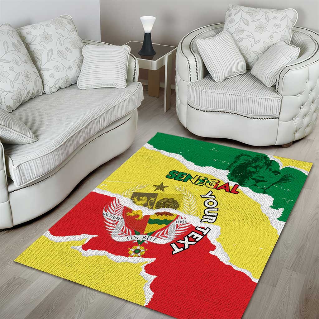 Custom Senegal Beach Soccer 2025 Area Rug Go Champions - Grunge Style