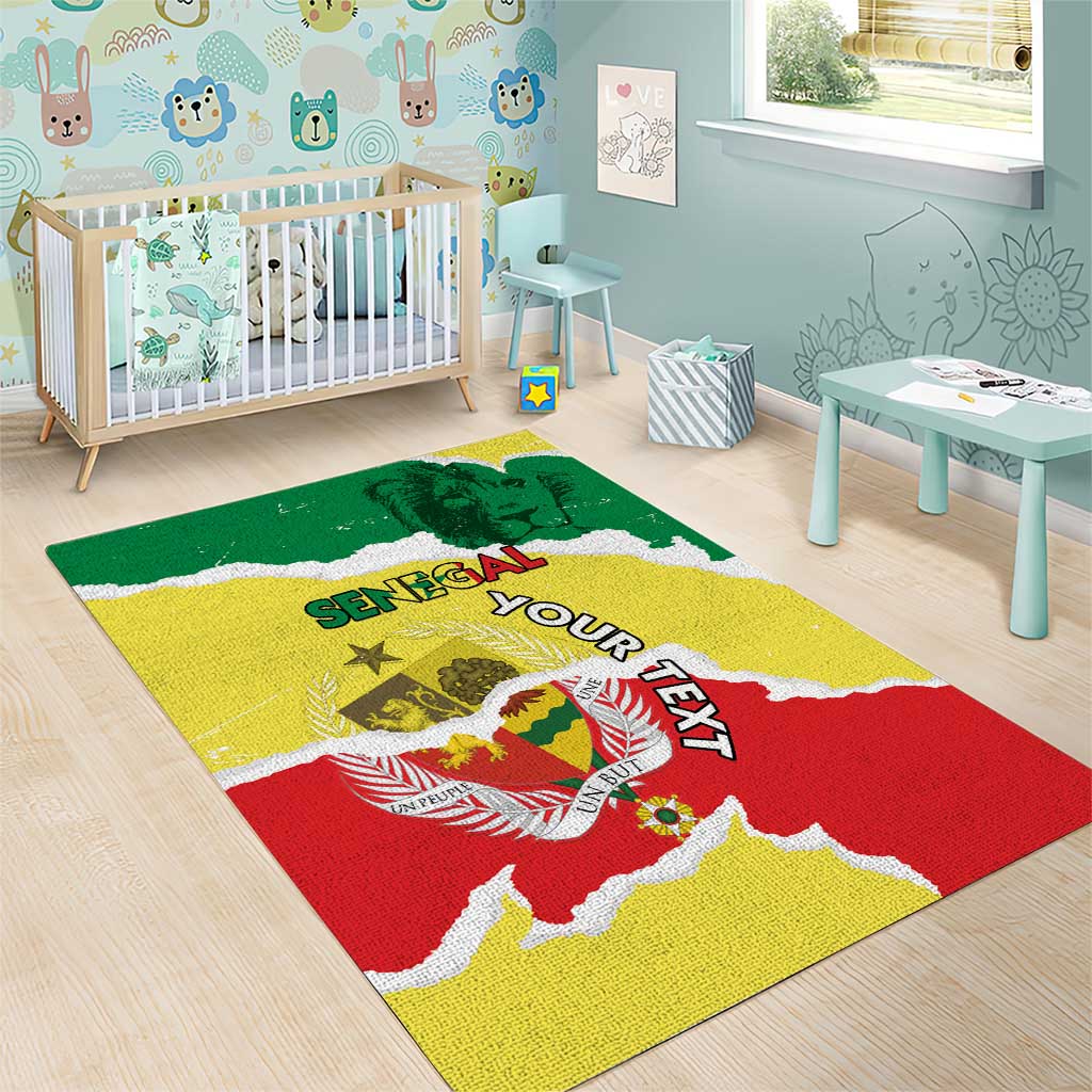 Custom Senegal Beach Soccer 2025 Area Rug Go Champions - Grunge Style