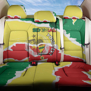 Custom Senegal Beach Soccer 2025 Back Car Seat Cover Go Champions - Grunge Style