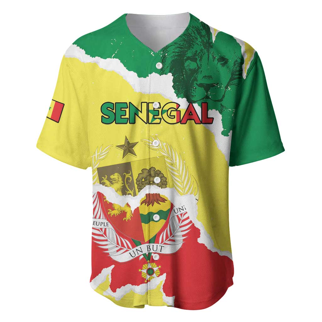 Custom Senegal Beach Soccer 2025 Baseball Jersey Go Champions - Grunge Style