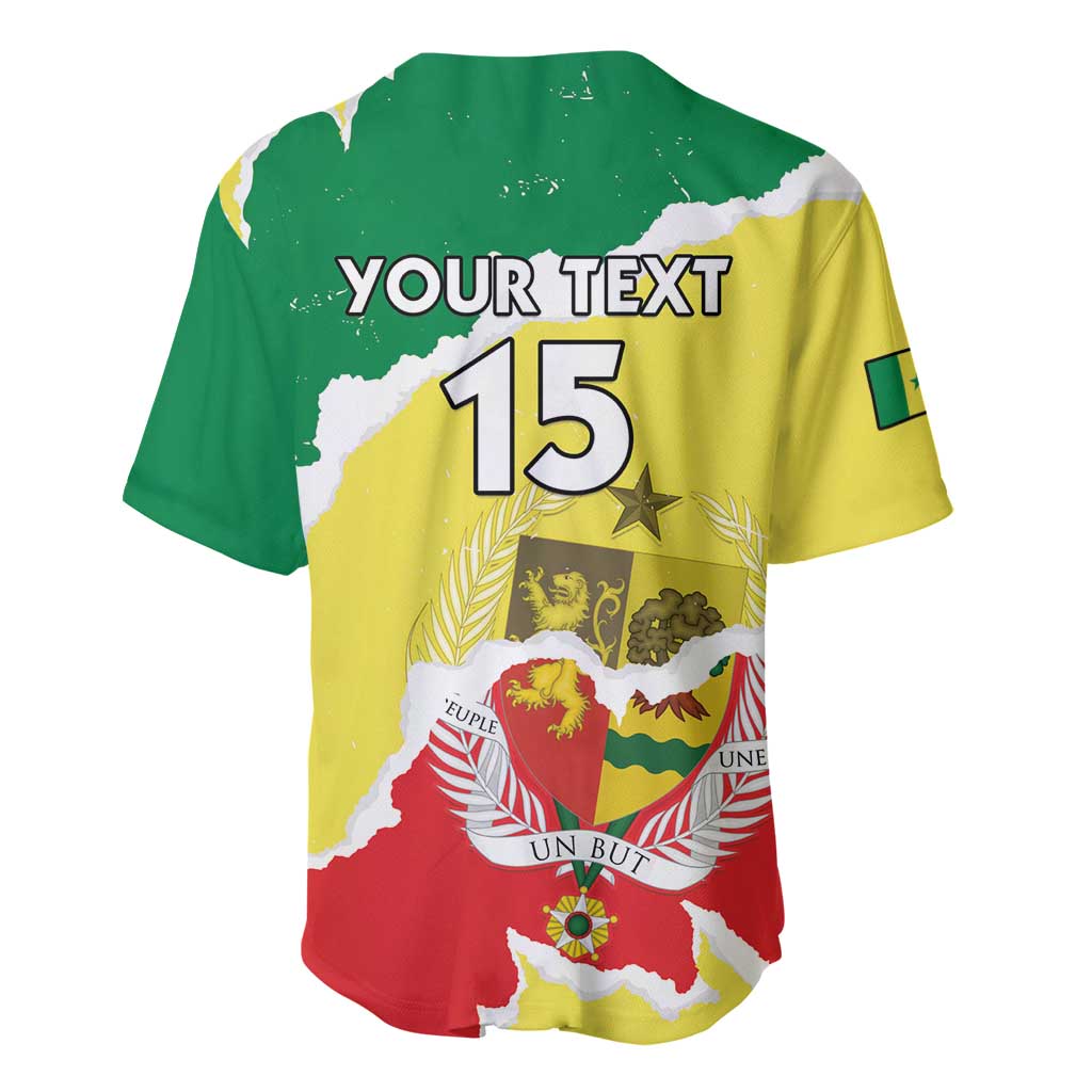Custom Senegal Beach Soccer 2025 Baseball Jersey Go Champions - Grunge Style