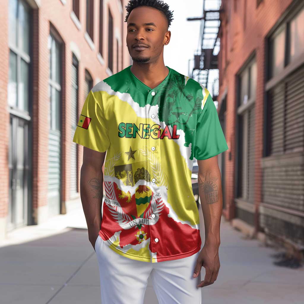 Custom Senegal Beach Soccer 2025 Baseball Jersey Go Champions - Grunge Style