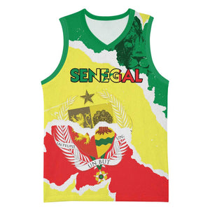 Custom Senegal Beach Soccer 2025 Basketball Jersey Go Champions - Grunge Style - African Pride