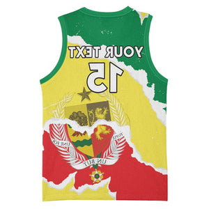 Custom Senegal Beach Soccer 2025 Basketball Jersey Go Champions - Grunge Style - African Pride