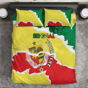 Custom Senegal Beach Soccer 2025 Bedding Set Go Champions - Grunge Style
