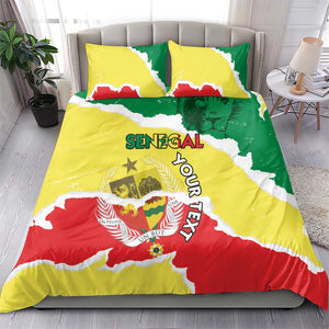 Custom Senegal Beach Soccer 2025 Bedding Set Go Champions - Grunge Style