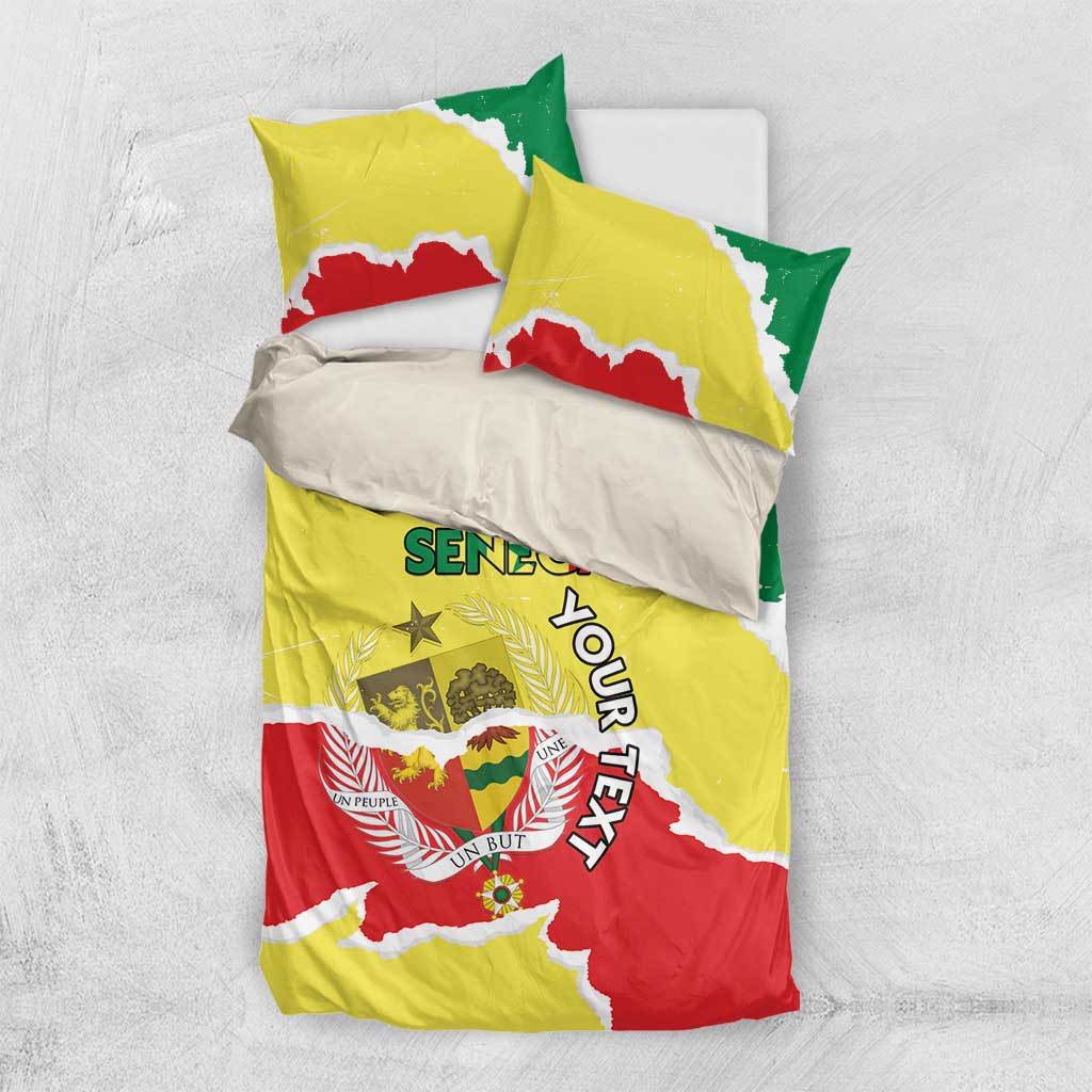 Custom Senegal Beach Soccer 2025 Bedding Set Go Champions - Grunge Style