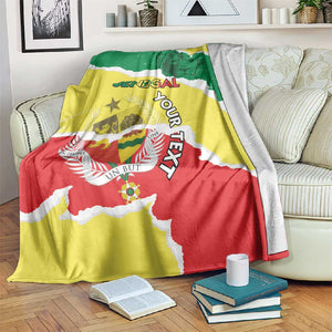 Custom Senegal Beach Soccer 2025 Blanket Go Champions - Grunge Style