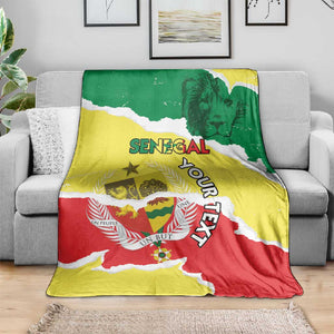 Custom Senegal Beach Soccer 2025 Blanket Go Champions - Grunge Style