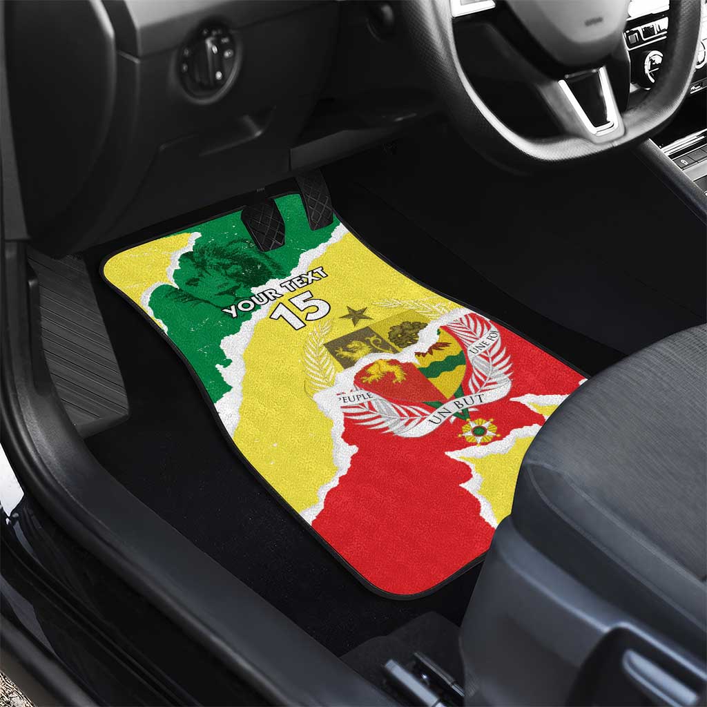 Custom Senegal Beach Soccer 2025 Car Mats Go Champions - Grunge Style