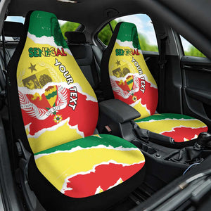 Custom Senegal Beach Soccer 2025 Car Seat Cover Go Champions - Grunge Style
