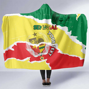 Custom Senegal Beach Soccer 2025 Hooded Blanket Go Champions - Grunge Style